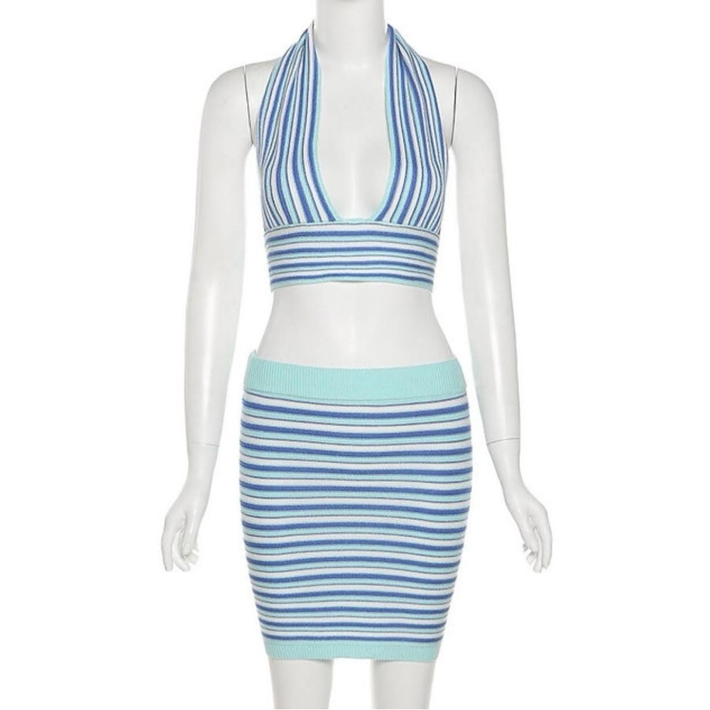 Striped Halter two piece set